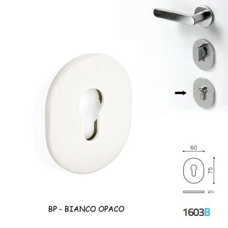 BOCCHETTA OVALE YALE BIANCO OPACO