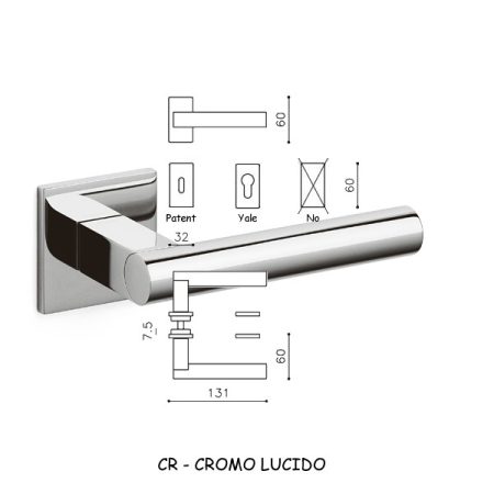 MANIGLIA EUCLIDE Q R CROMO LUCIDO
