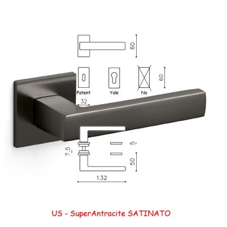 MANIGLIA PLANET QB R SuperAntracite SATINATO