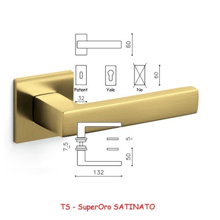 MANIGLIA PLANET QB R SuperOro SATINATO