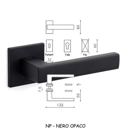 MANIGLIA PLANET QB R NERO OPACO
