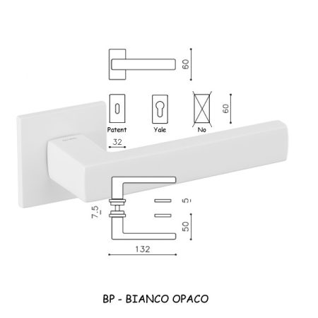 MANIGLIA PLANET QB R BIANCO OPACO