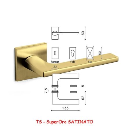 MANIGLIA LOTUS Q R SuperOro SATINATO
