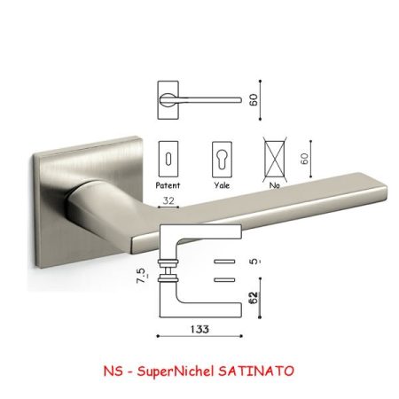 MANIGLIA LOTUS Q R SuperNichel SATINATO