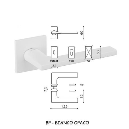 MANIGLIA LOTUS Q R BIANCO OPACO