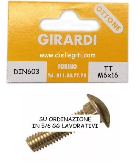 VITE OTTONE TESTA TONDA M6X16 DIN 603