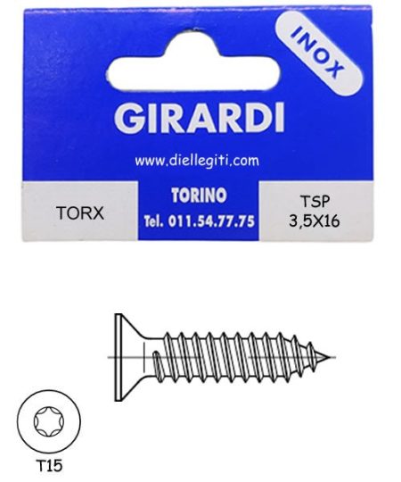 VITE AUTOFILETTANTE TSP 3,5x16 TORX INOX A2
