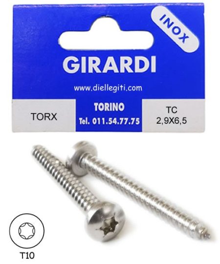 VITE AUTOFILETTANTE TB 2,9x6,5 TORX INOX A2