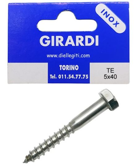 VITE A LEGNO T. ESAGONALE 5x40 INOX A2