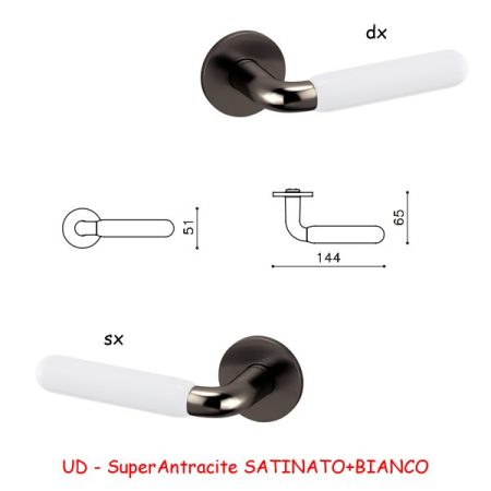 MEZZA MANIGLIA ALBA SuperAntracite SATINATO