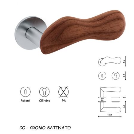 MANIGLIA CHELSEA CROMO SATINATO+NOCE