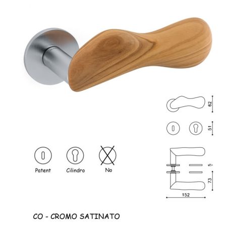 MANIGLIA CHELSEA CROMO SATINATO+ULIVO