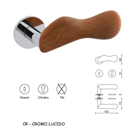 MANIGLIA CHELSEA CROMO LUCIDO+KAURI