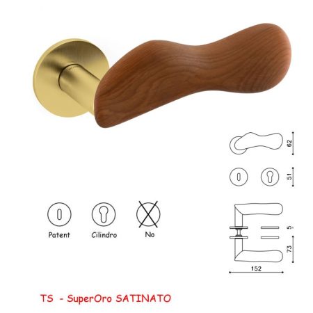 MANIGLIA CHELSEA SuperOro SATINATO+KAURI