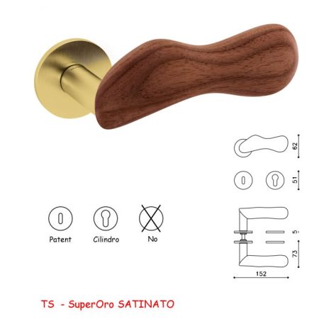 MANIGLIA CHELSEA SuperOro SATINATO+NOCE