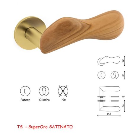 MANIGLIA CHELSEA SuperOro SATINATO+ULIVO