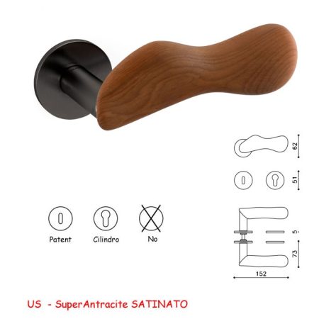 MANIGLIA CHELSEA SuperAntracite SATINATO+KAURI