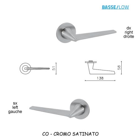 Mezza maniglia Olivari CONO CROMO SATINATO