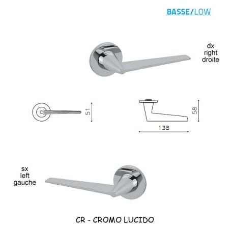 Mezza maniglia Olivari CONO CROMO LUCIDO