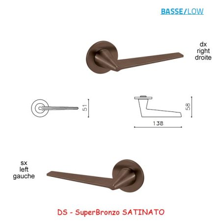 Mezza maniglia Olivari CONO SuperBronzo SATINATO