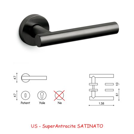 MANIGLIA BEIJING SuperAntracite SATINATO