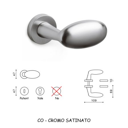 MANIGLIA BLINDO CROMO SATINATO