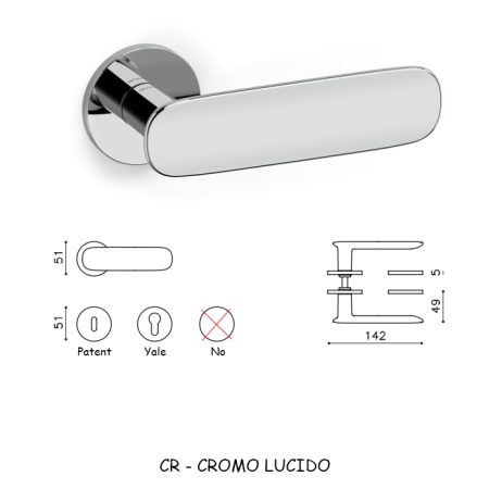 MANIGLIA CONCA L CROMO LUCIDO
