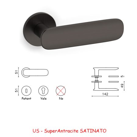 MANIGLIA CONCA L SuperAntracite SATINATO