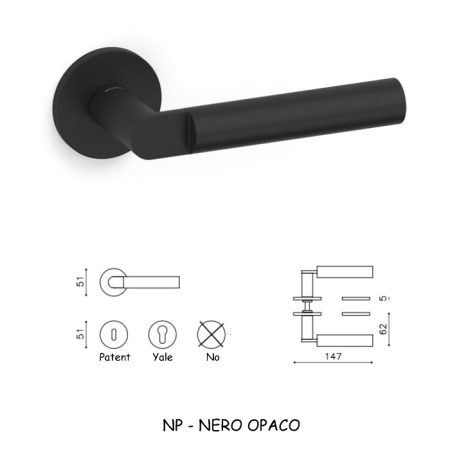 MANIGLIA LIPSTICK NERO OPACO