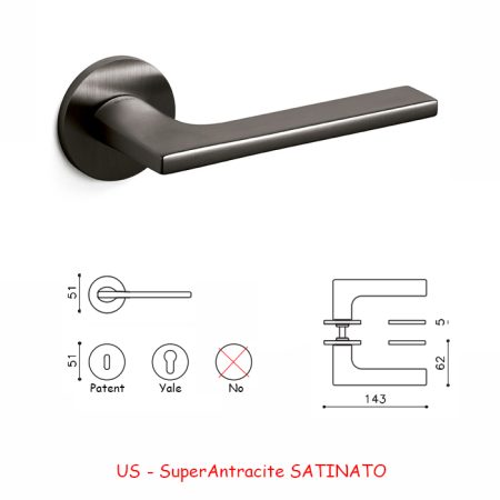 MANIGLIA LOTUS SuperAntracite SATINATO