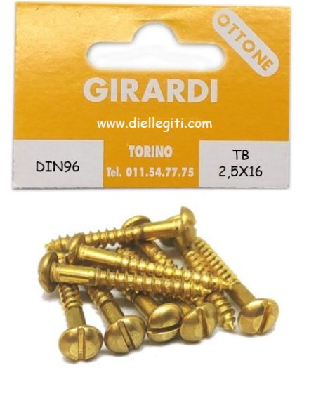 VITE A LEGNO TB 2,5x16 OTTONE DIN 96