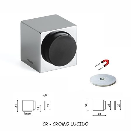 FERMAPORTA CUBO CROMO LUCIDO MAGNETE
