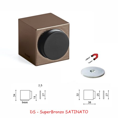 FERMAPORTA CUBO SuperBronzo SATINATO MAGNETE