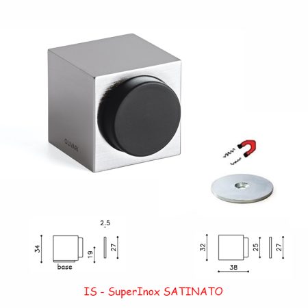 FERMAPORTA CUBO SuperInox SATINATO MAGNETE