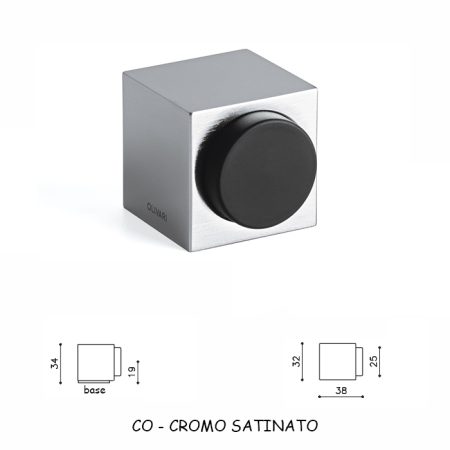 FERMAPORTA CUBO CROMO SATINATO