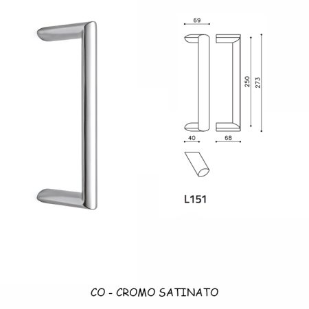 MANIGLIONE ALEXANDRA Z CROMO SATINATO