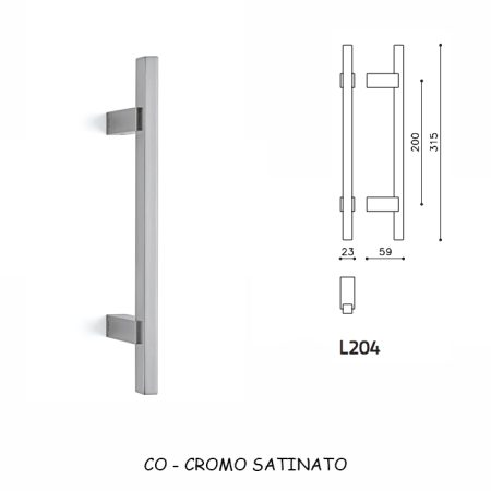 MANIGLIONE BIOS 204 CROMO SATINATO