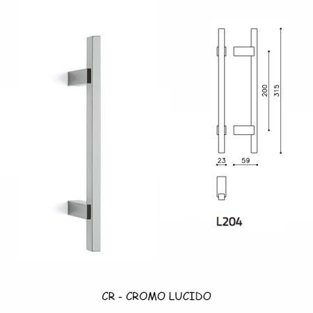 MANIGLIONE BIOS 204 CROMO LUCIDO