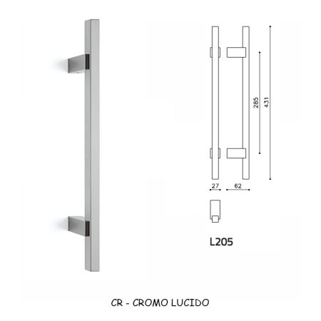 MANIGLIONE BIOS 205 CROMO LUCIDO