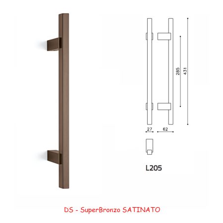 MANIGLIONE BIOS 205 SuperBronzo SATINATO