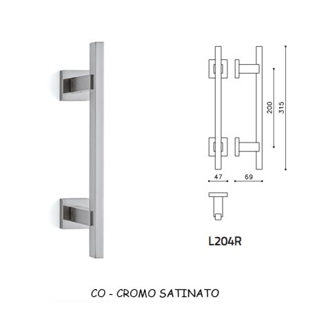 MANIGLIONE BIOS 204R CROMO SATINATO