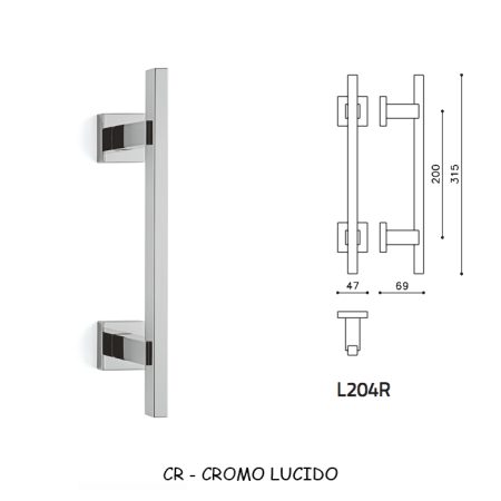 MANIGLIONE BIOS 204R CROMO LUCIDO