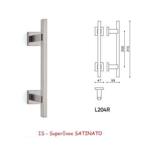 MANIGLIONE BIOS 204R SuperInox SATINATO