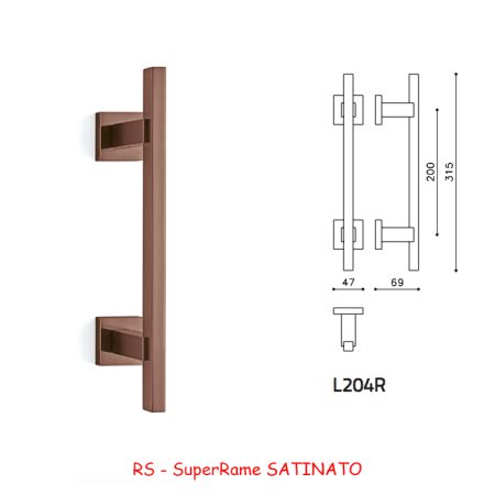 MANIGLIONE BIOS 204R SuperRame SATINATO