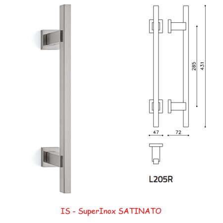 MANIGLIONE BIOS 205R SuperInox SATINATO