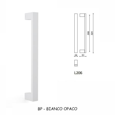 MANIGLIONE DIANA BIANCO OPACO