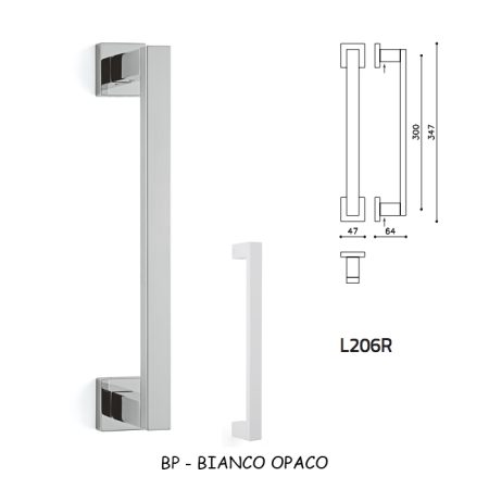 MANIGLIONE DIANA R BIANCO OPACO