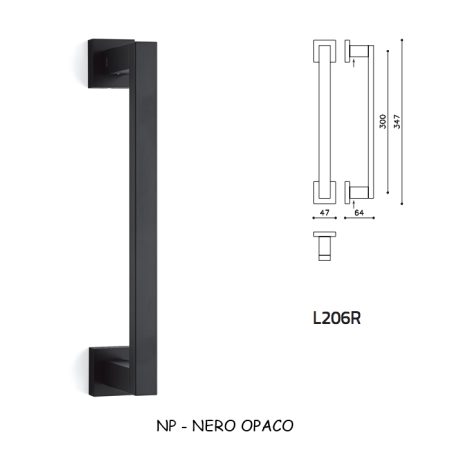 MANIGLIONE DIANA R NERO OPACO