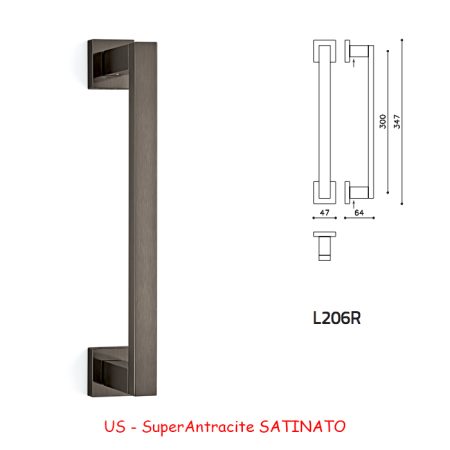 MANIGLIONE DIANA R SuperAntracite SATINATO