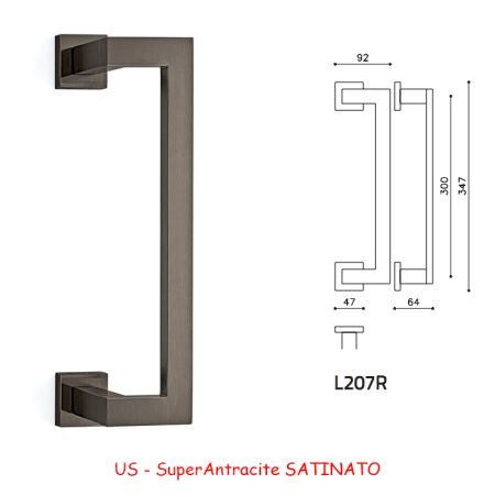 MANIGLIONE DIANA RZ SuperAntracite SATINATO
